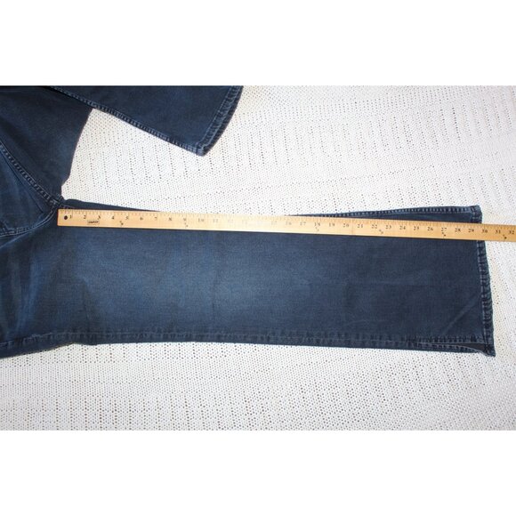 Calvin Klein Y2K wide leg Blue jeans Super High Rise Flare Size 30 Retro Denim - Picture 4 of 9